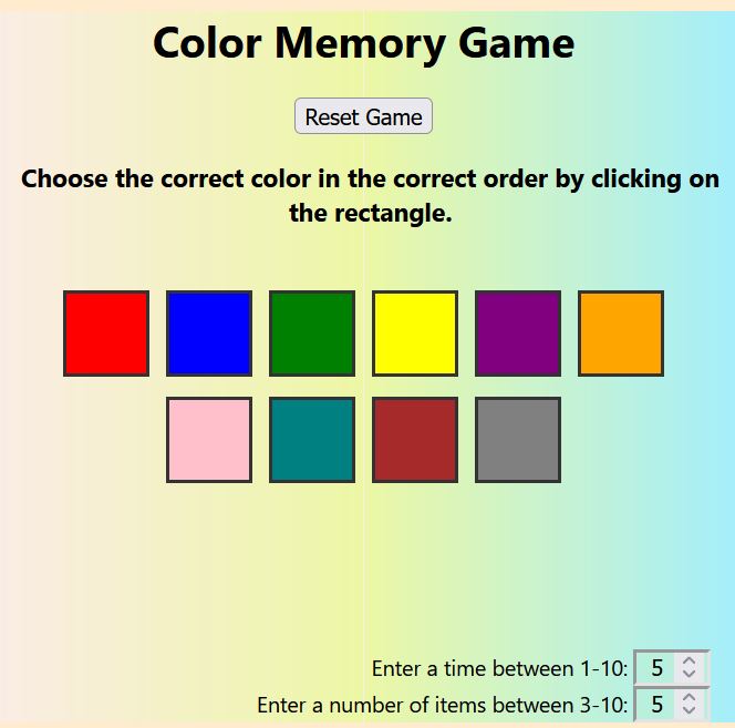 Short term memory game image